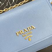 Prada Saffiano Leather Shoulder Bag In Blue 1BD275 Size 22x14x6.5cm - 4