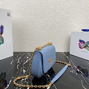 Prada Saffiano Leather Shoulder Bag In Blue 1BD275 Size 22x14x6.5cm - 6