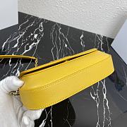Prada Saffiano Leather Shoulder Bag In Yellow 1BD275 Size 22x14x6.5cm - 5