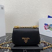 Prada Saffiano Leather Shoulder Bag In Black 1BD275 Size 22x14x6.5cm - 1
