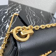 Prada Saffiano Leather Shoulder Bag In Black 1BD275 Size 22x14x6.5cm - 6