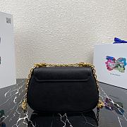 Prada Saffiano Leather Shoulder Bag In Black 1BD275 Size 22x14x6.5cm - 2