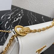 Prada Saffiano Leather Shoulder Bag In Chalk White 1BD275 Size 22x14x6.5cm - 6