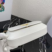 Prada Saffiano Leather Shoulder Bag In Chalk White 1BD275 Size 22x14x6.5cm - 5
