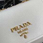 Prada Saffiano Leather Shoulder Bag In Chalk White 1BD275 Size 22x14x6.5cm - 3