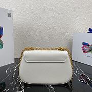 Prada Saffiano Leather Shoulder Bag In Chalk White 1BD275 Size 22x14x6.5cm - 2
