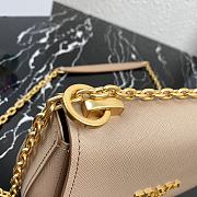 Prada Saffiano Leather Shoulder Bag In Beige 1BD275 Size 22x14x6.5cm - 5