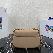 Prada Saffiano Leather Shoulder Bag In Beige 1BD275 Size 22x14x6.5cm - 4