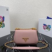 Prada Saffiano Leather Shoulder Bag In Pink 1BD275 Size 22x14x6.5cm - 1