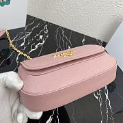 Prada Saffiano Leather Shoulder Bag In Pink 1BD275 Size 22x14x6.5cm - 5