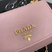 Prada Saffiano Leather Shoulder Bag In Pink 1BD275 Size 22x14x6.5cm - 4