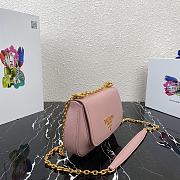 Prada Saffiano Leather Shoulder Bag In Pink 1BD275 Size 22x14x6.5cm - 3