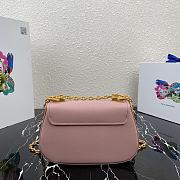 Prada Saffiano Leather Shoulder Bag In Pink 1BD275 Size 22x14x6.5cm - 2