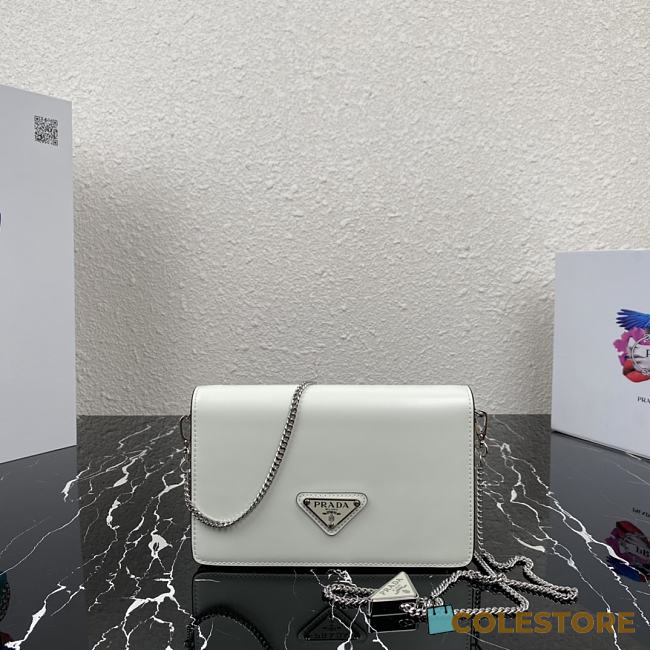 Prada Wisteria Brushed Leather Shoulder Bag 1BD307 Size 19x10.5x3.5cm - 1