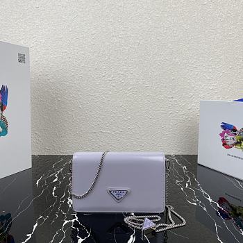 Prada Light Wisteria Brushed Leather Shoulder Bag 1BD307 Size 19x10.5x3.5cm