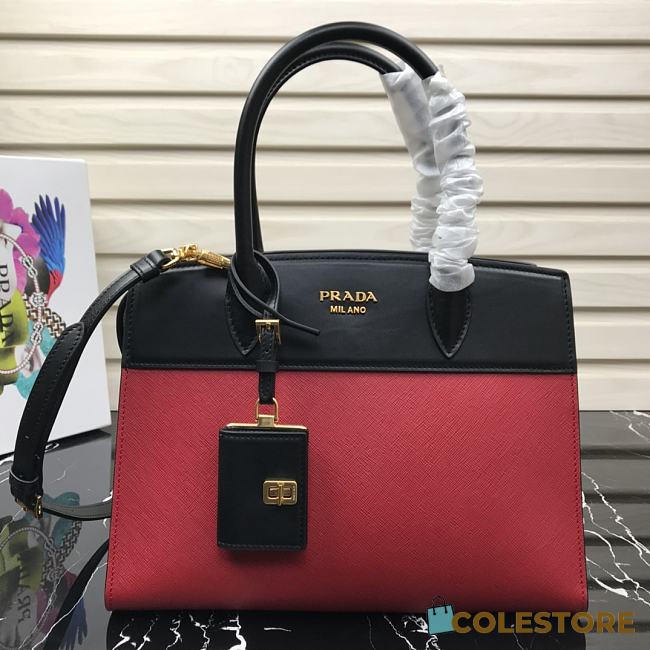 Prada Esplande Saffiano Leather Bag In Red 1BA046 Size 30×23×15cm - 1