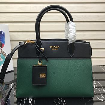 Prada Esplande Saffiano Leather Bag In Green 1BA046 Size 30×23×15cm