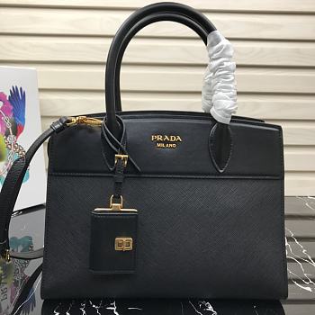 Prada Esplande Saffiano Leather Bag In Black 1BA046 Size 30×23×15cm