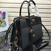Prada Esplande Saffiano Leather Bag In Black 1BA046 Size 30×23×15cm - 4