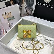 Chanel Resin Stone Small Flap Bag In Green AS2251 Size 14.5x5x10.5cm - 1