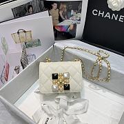 Chanel Resin Stone Small Flap Bag In White AS2251 Size 14.5x5x10.5cm - 3