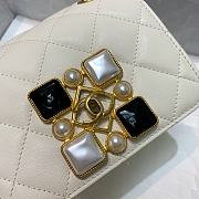 Chanel Resin Stone Small Flap Bag In White AS2251 Size 14.5x5x10.5cm - 2
