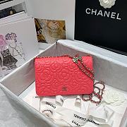 Chanel Camellia Wallet On Chain Rose Size 19cm - 4