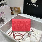 Chanel Camellia Wallet On Chain Rose Size 19cm - 3