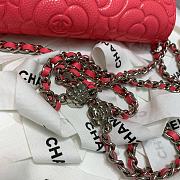 Chanel Camellia Wallet On Chain Rose Size 19cm - 2