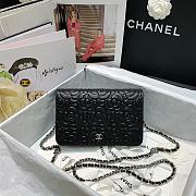 Chanel Camellia Wallet On Chain Black Rose Size 19cm - 1