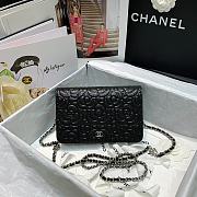 Chanel Camellia Wallet On Chain Black Rose Size 19cm - 2