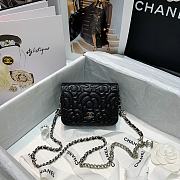 Chanel Small Camellia Wallet On Chain Black Rose Size 19cm - 1