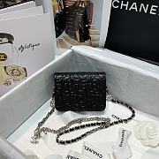 Chanel Small Camellia Wallet On Chain Black Rose Size 19cm - 5