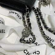 Chanel Small Camellia Wallet On Chain Black Rose Size 19cm - 3