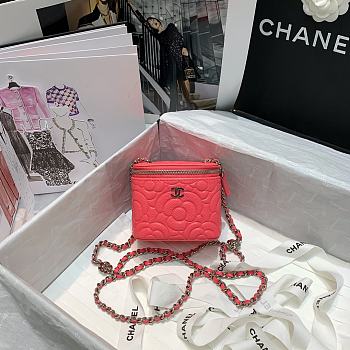 Chanel Vanity Rose With Chain AP219 Size 10.5x8.5x7cm