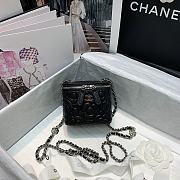 Chanel Vanity Black Rose With Chain AP219 Size 10.5x8.5x7cm - 4