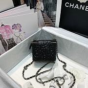 Chanel Vanity Black Rose With Chain AP219 Size 10.5x8.5x7cm - 3