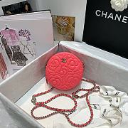 Chanel Camellia Rose Round Clutch With Chain Size 12cm - 1