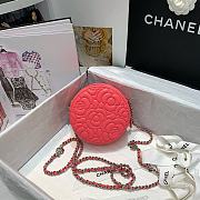 Chanel Camellia Rose Round Clutch With Chain Size 12cm - 5