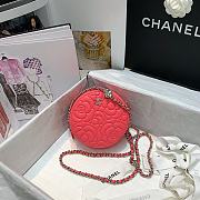 Chanel Camellia Rose Round Clutch With Chain Size 12cm - 3