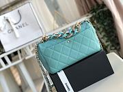 Chanel Blue Elegant Resin Double Chain Flap Bag Size 16x24x6cm - 6