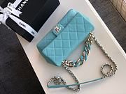 Chanel Blue Elegant Resin Double Chain Flap Bag Size 16x24x6cm - 4