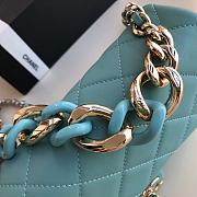 Chanel Blue Elegant Resin Double Chain Flap Bag Size 16x24x6cm - 3