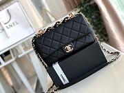 Chanel Elegant Resin Double Chain Flap Bag In Black Size 16x24x6cm - 1