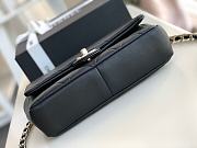 Chanel Elegant Resin Double Chain Flap Bag In Black Size 16x24x6cm - 6