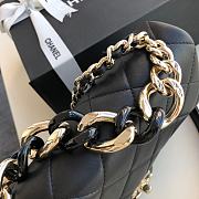 Chanel Elegant Resin Double Chain Flap Bag In Black Size 16x24x6cm - 4