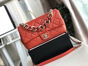 Chanel Elegant Resin Double Chain Flap Bag In Red Size 16x24x6cm - 1