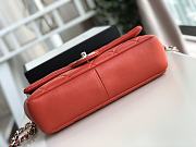 Chanel Elegant Resin Double Chain Flap Bag In Red Size 16x24x6cm - 6