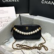Chanel Double Zip Clutch Pearl Chain Size 19cm - 1
