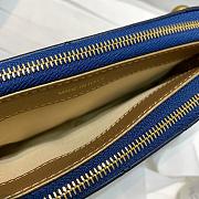 Chanel Double Zip Clutch Pearl Chain In Blue Size 19cm - 6